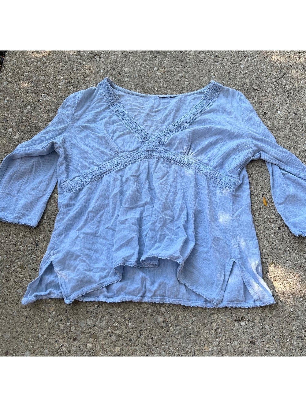 Y2K whimsical crossover quarter sleeve top